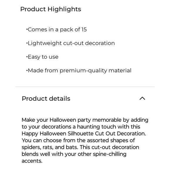 Halloween Silhouette Cut Out Decoration Spiders 15 Count Wall Window Door Party - Picture 3 of 6